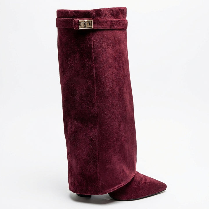 RAVEN™ - Burgundy Suede Boots - Maison Léa &amp; Lou