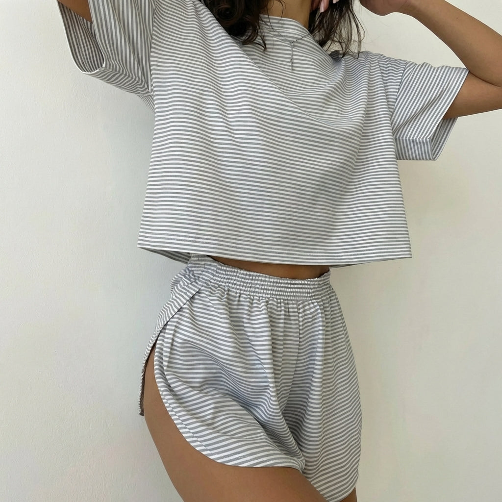 RIZALINA™ – Comfy Short Sleeve Loungewear Co-ord - Maison Léa & Lou