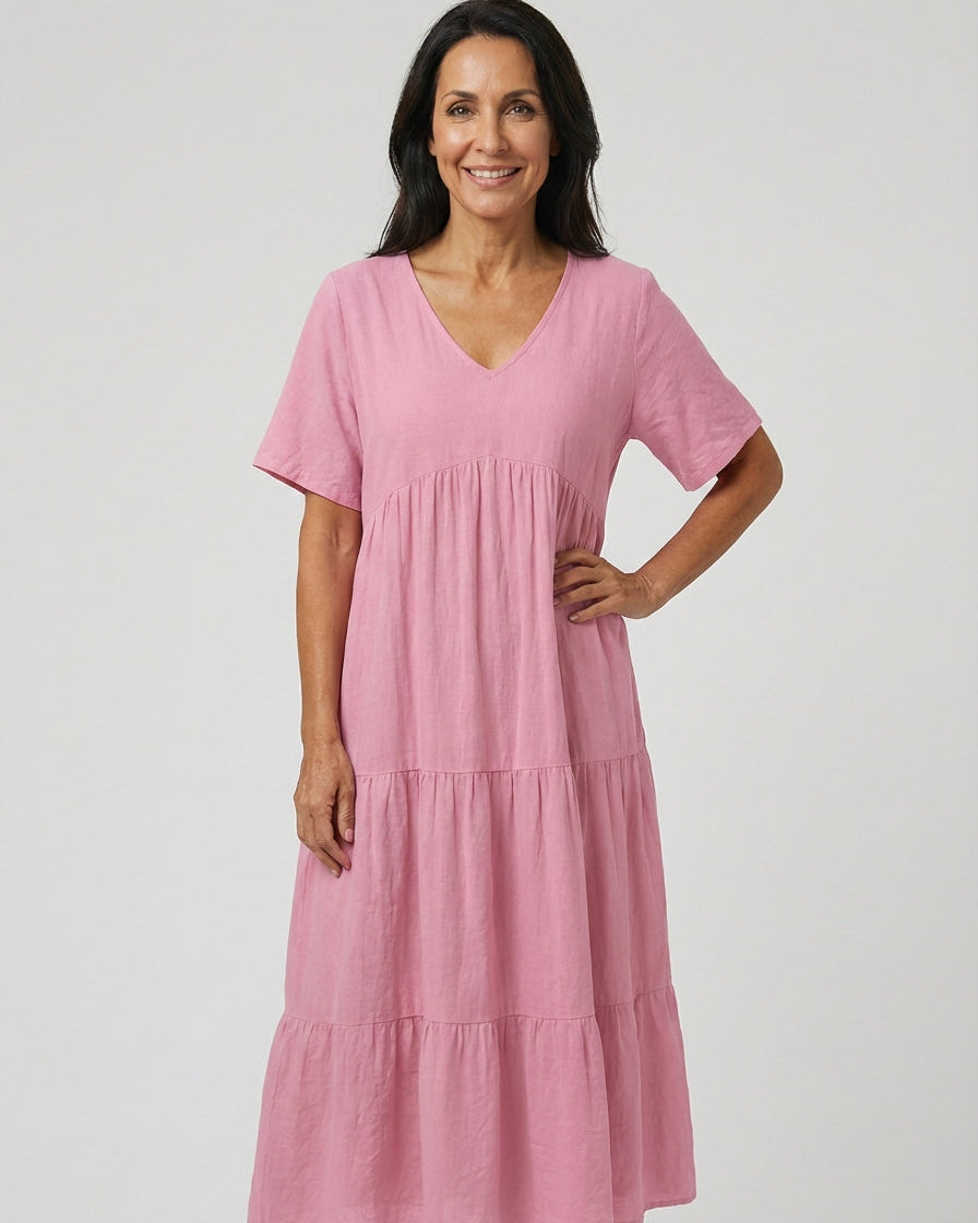 Sophie™ | Soft Ruffle V-Neck Maxi Dress - Maison Léa & Lou
