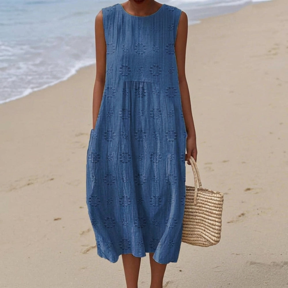 Sara | Patterned Midi Dress - Maison Léa & Lou