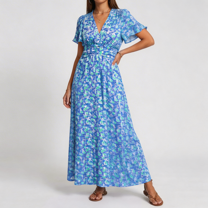 Mia™ | Flattering Printed Maxi Dress - Maison Léa &amp; Lou