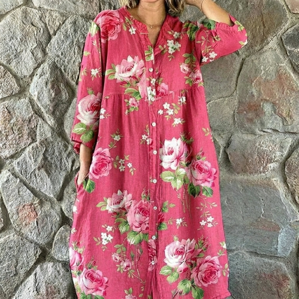 Scarlett | Art Floral Dress - Maison Léa & Lou