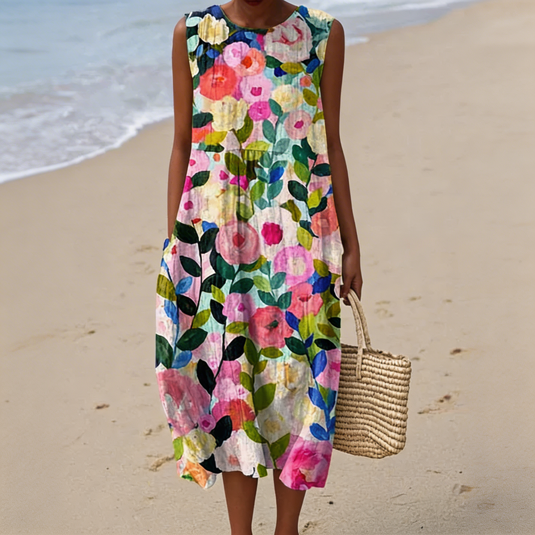 Ava | Floral Midi Dress - Maison Léa & Lou