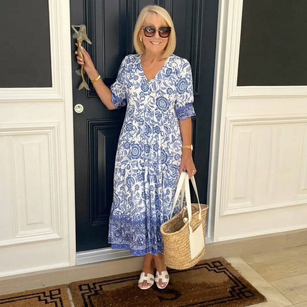 Madison | Graceful V-Neck Floral - Maison Léa & Lou