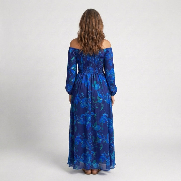 Aspen | Off Shoulder Floral Maxi Dress - Maison Léa &amp; Lou