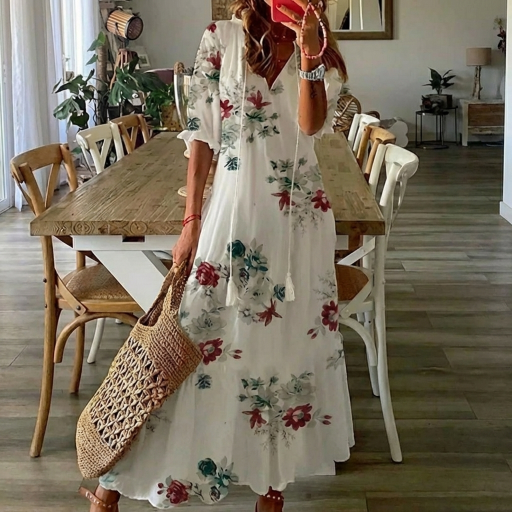 CASSIA™ - Flattering Floral Dress - Maison Léa & Lou