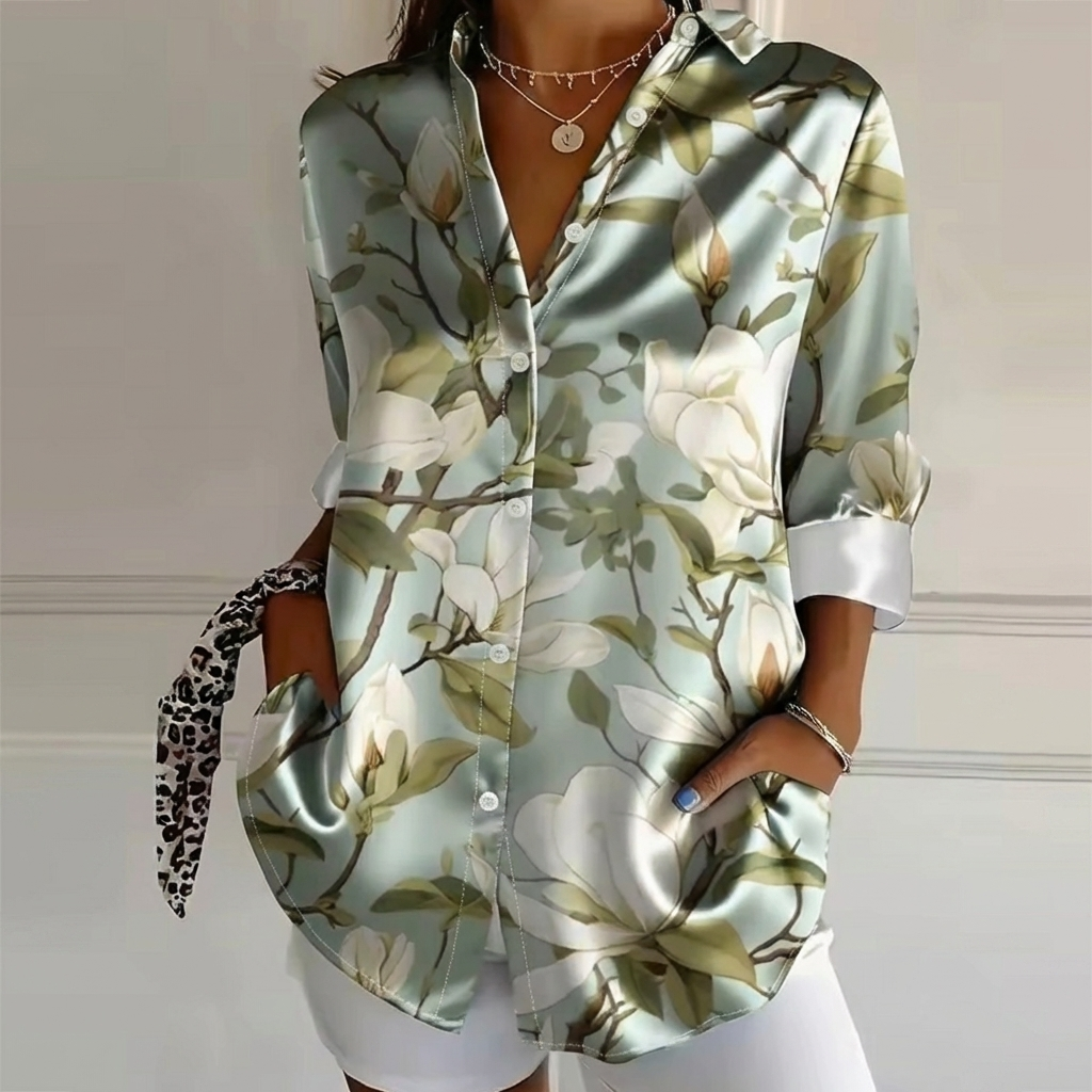 Sammy™ | Elegant Satin-look Blouse - Maison Léa & Lou