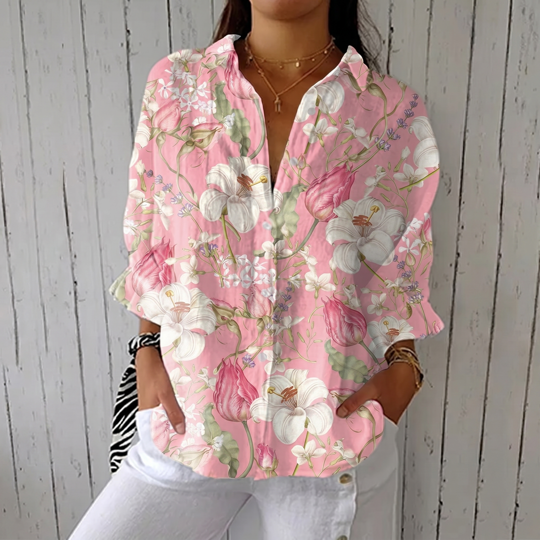 Frances™ | Elegant Bloom Blouse - Maison Léa & Lou