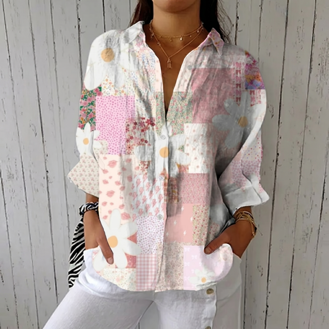 Fanny™ | Patchwork Daisy Blouse - Maison Léa & Lou