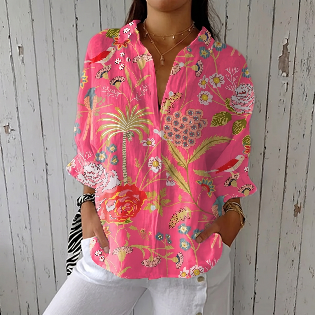 Floriana™ | Tropical Blossom Blouse - Maison Léa & Lou