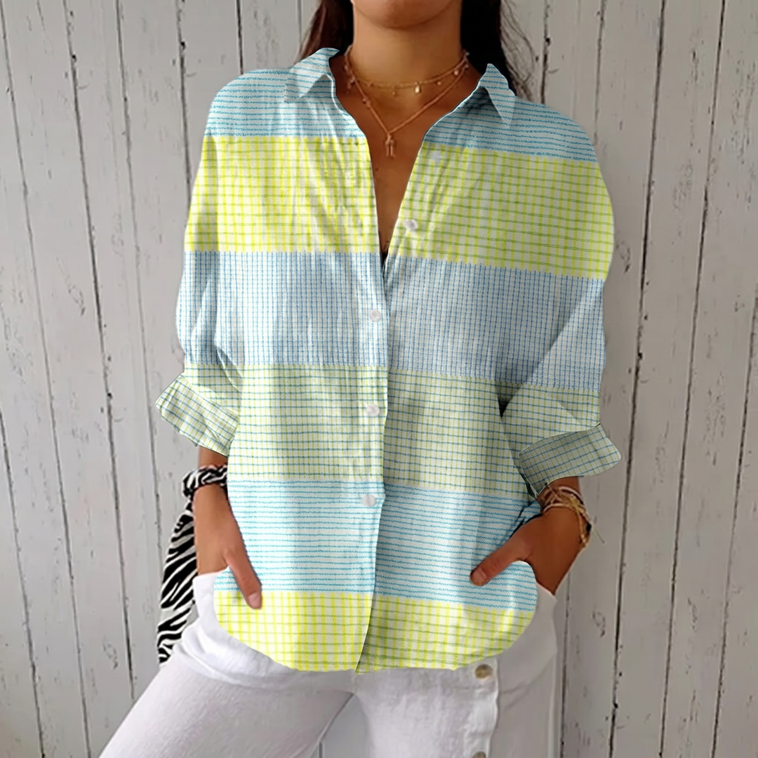 Filippa™ | Pastel Grid Blouse - Maison Léa & Lou