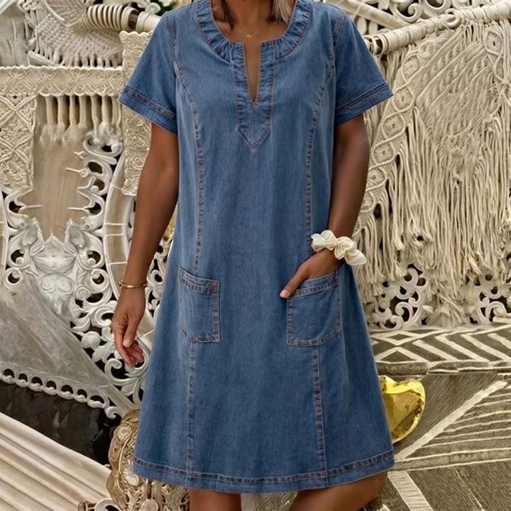 Polly™ | Soft Denim-look Dress - Maison Léa &amp; Lou