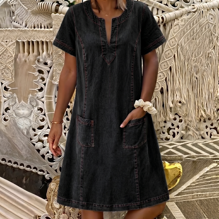 Polly™ | Soft Denim-look Dress - Maison Léa &amp; Lou