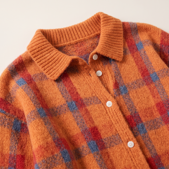 Olivia| Plaid Knit Cardigan