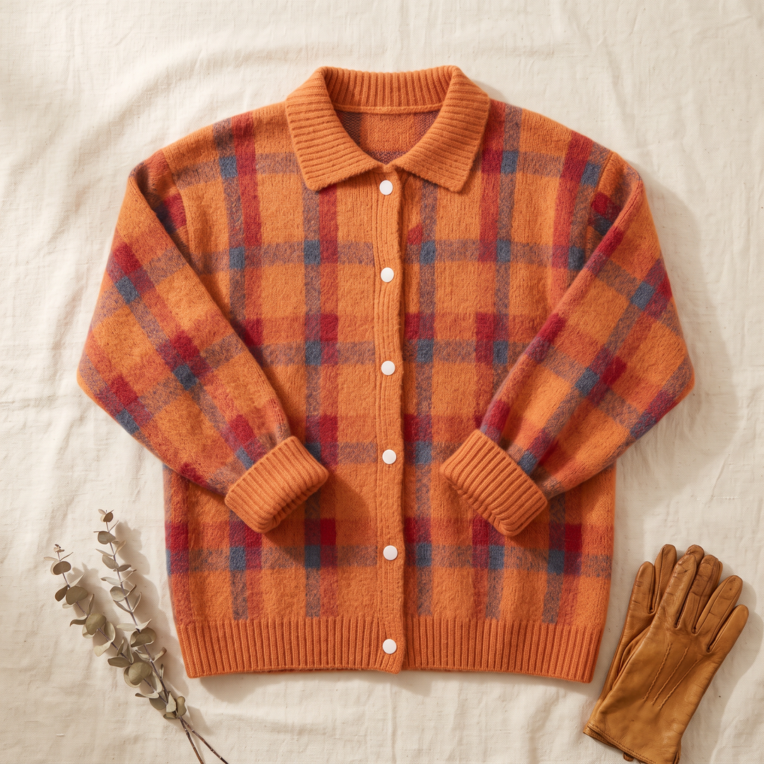 Olivia| Plaid Knit Cardigan