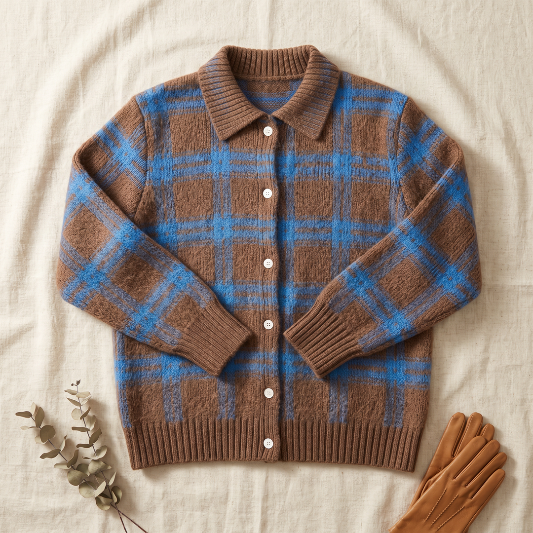 Nancy | Plaid Knit Cardigan