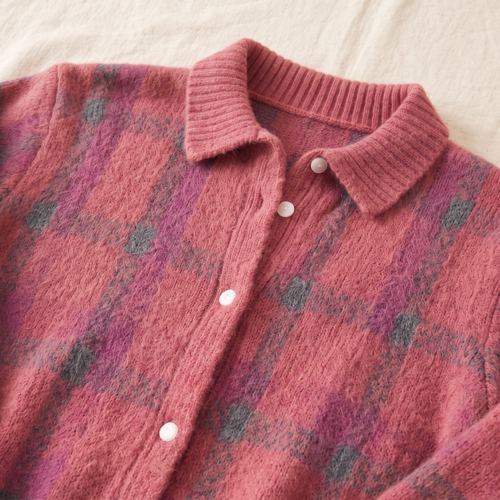 Lily | Plaid Knit Cardigan