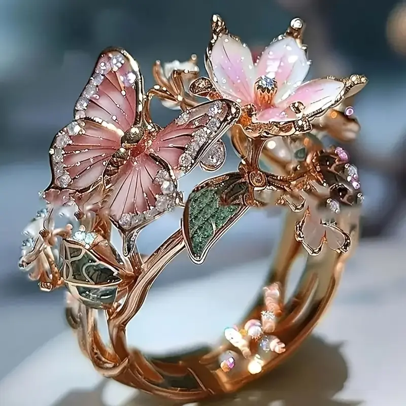 LISA™ - Nature Bright Butterfly Zirconia Ring - Maison Léa & Lou