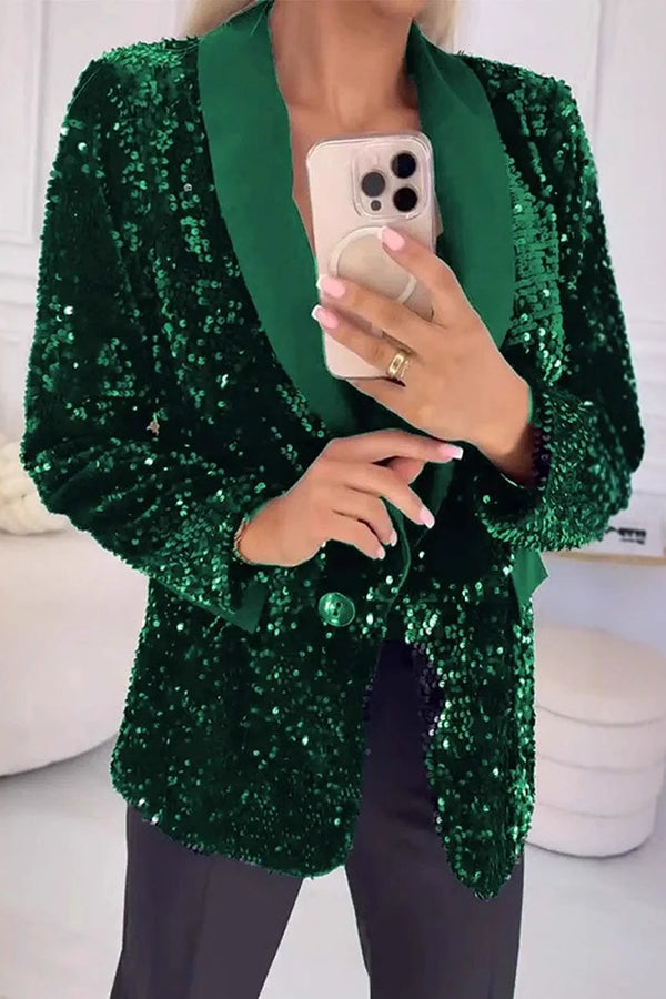 LUXARA™ -Shimmer Sequin Blazer - Maison Léa &amp; Lou