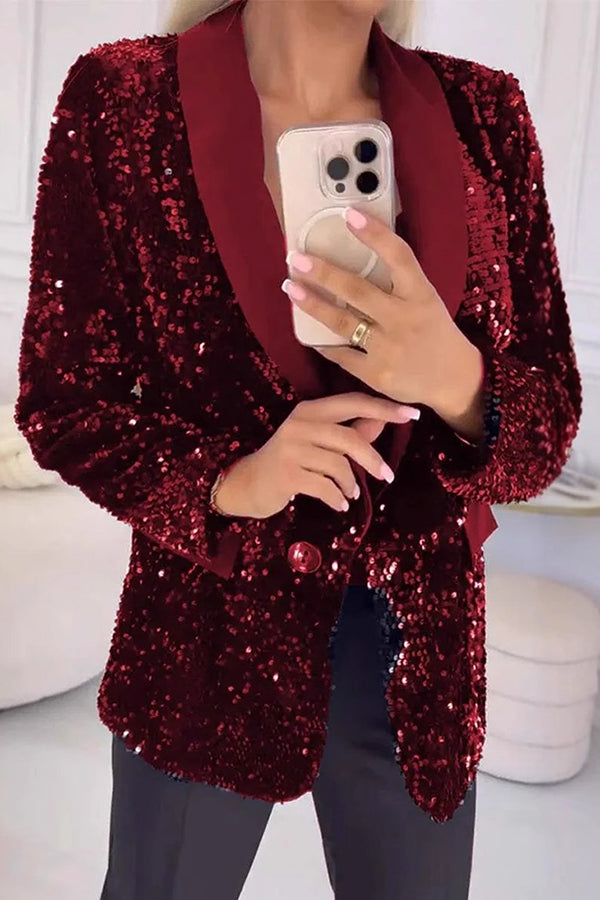 LUXARA™ -Shimmer Sequin Blazer - Maison Léa &amp; Lou