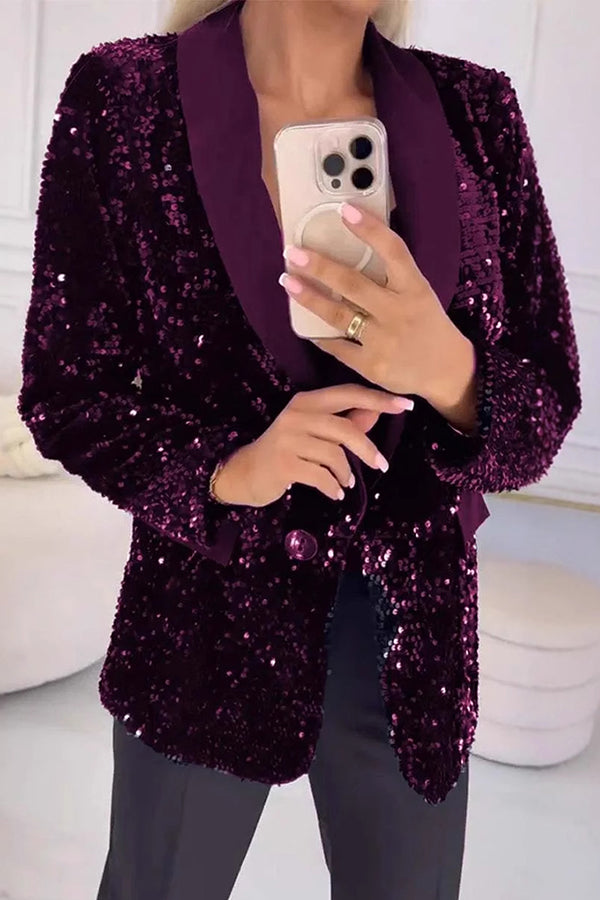 LUXARA™ -Shimmer Sequin Blazer - Maison Léa &amp; Lou