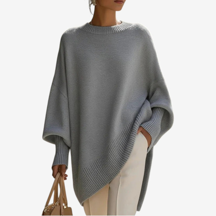 Helene | Draped Asymmetric Poncho - Maison Léa &amp; Lou