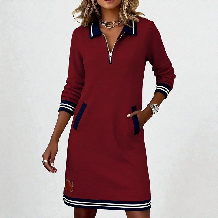 Steffy™ | Zip-Collar Casual Dress - Maison Léa &amp; Lou