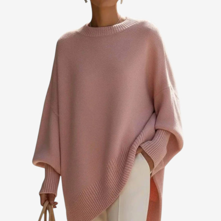 Helene | Draped Asymmetric Poncho - Maison Léa &amp; Lou