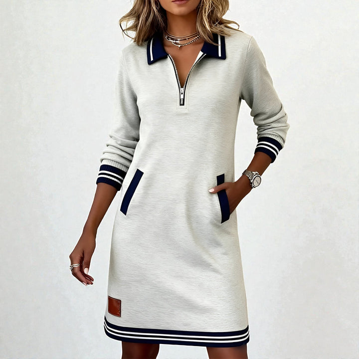 Harper™ | Zip-Collar Casual Dress - Maison Léa &amp; Lou