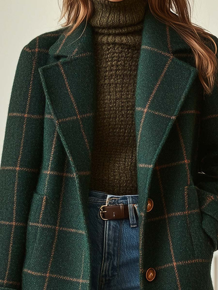 MADELEINE™ | Chic Retro Plaid Coat - Maison Léa &amp; Lou