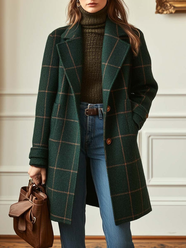 MADELEINE™ | Chic Retro Plaid Coat - Maison Léa &amp; Lou
