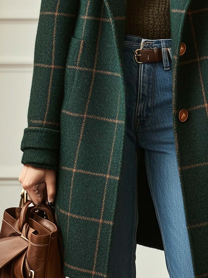 MADELEINE™ | Chic Retro Plaid Coat - Maison Léa &amp; Lou