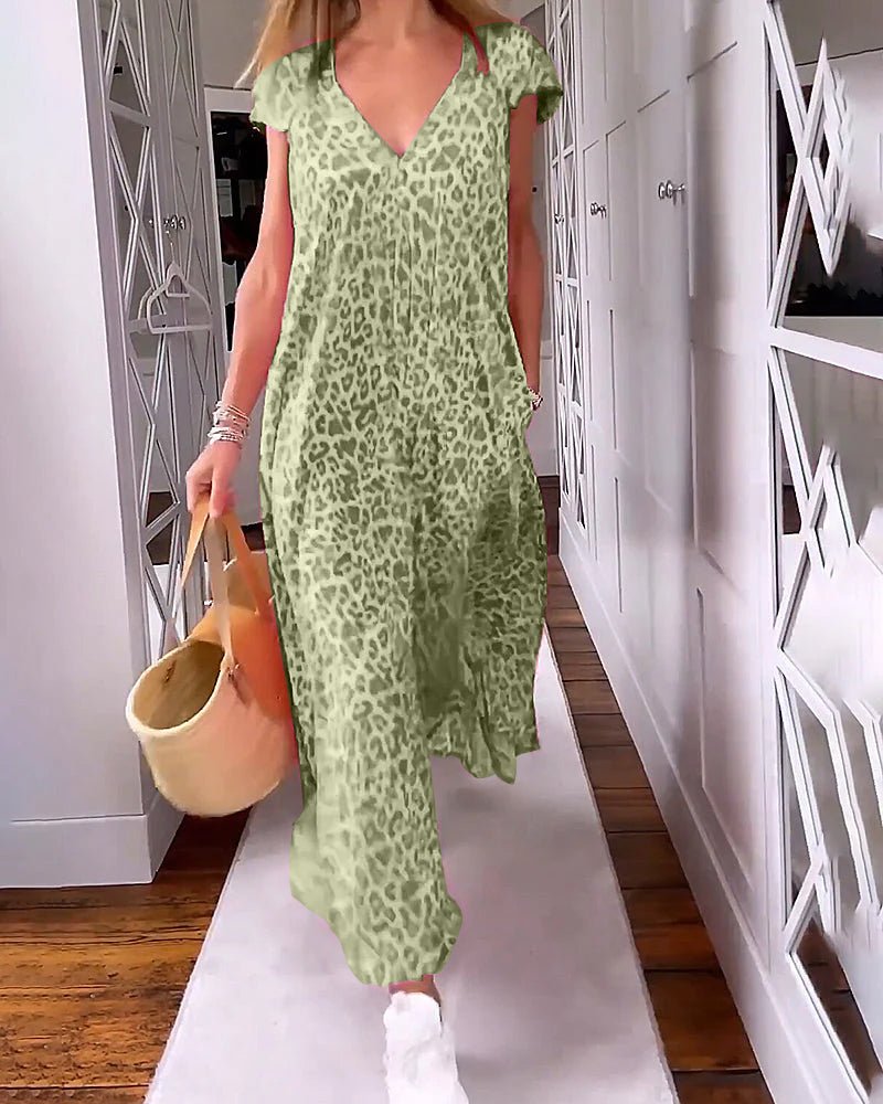 Victoria | V-Neck Maxi Dress - Maison Léa &amp; Lou