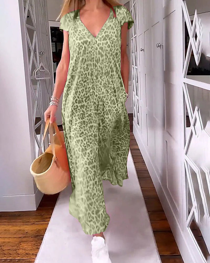 Victoria | V-Neck Maxi Dress - Maison Léa &amp; Lou