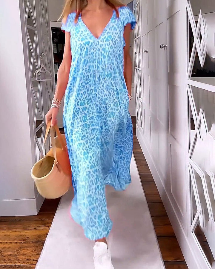 Victoria | V-Neck Maxi Dress - Maison Léa &amp; Lou