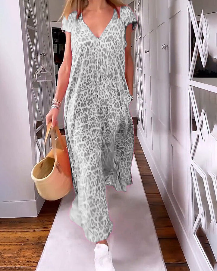 Victoria | V-Neck Maxi Dress - Maison Léa &amp; Lou