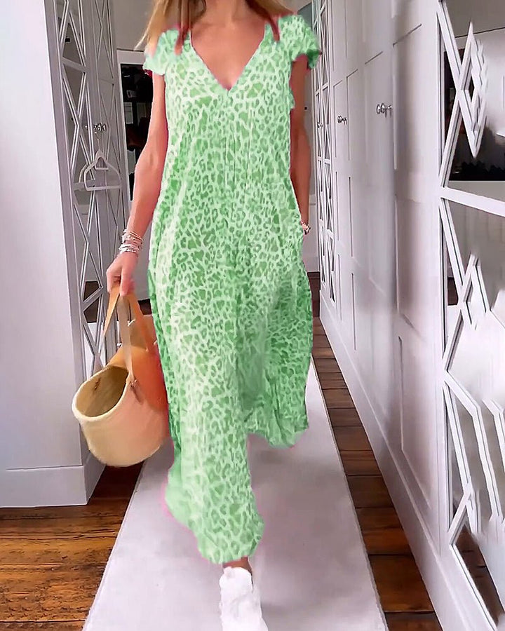 Victoria | V-Neck Maxi Dress - Maison Léa &amp; Lou