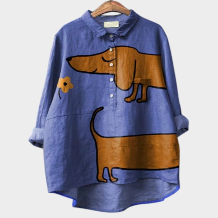 Palmira™ | Blusa in Lino Senza Tempo con Stampa