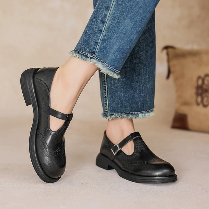 Mattea™ | Elegant Mary Janes Made Of Leather - Maison Léa &amp; Lou