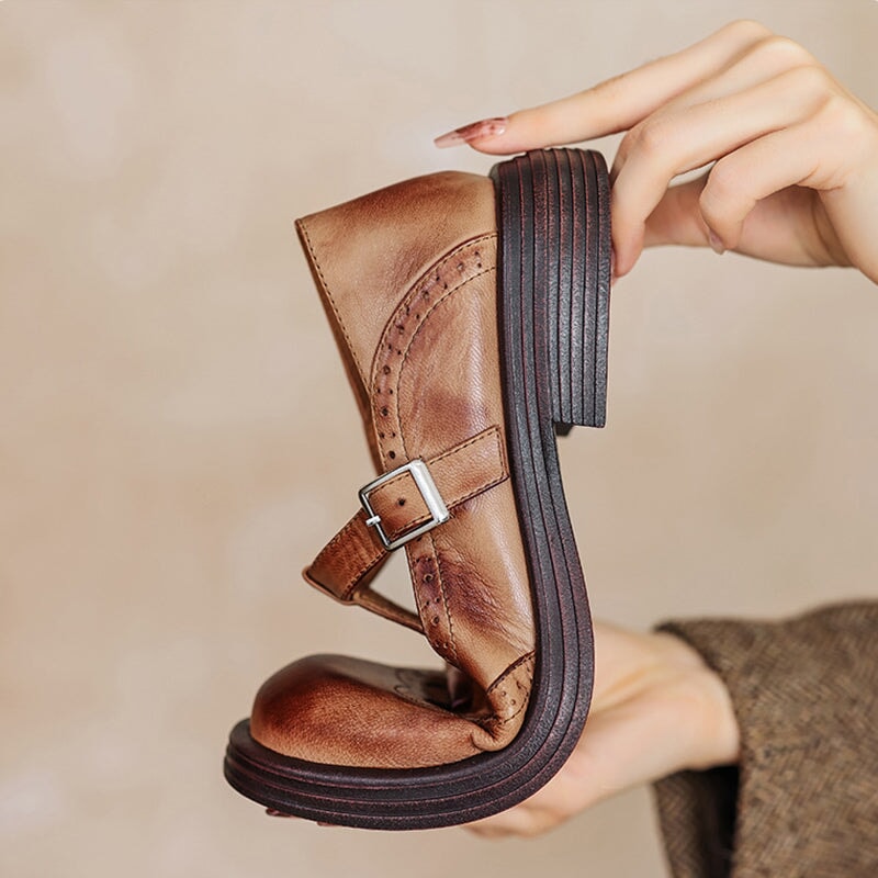 Mattea™ | Elegant Mary Janes Made Of Leather - Maison Léa &amp; Lou