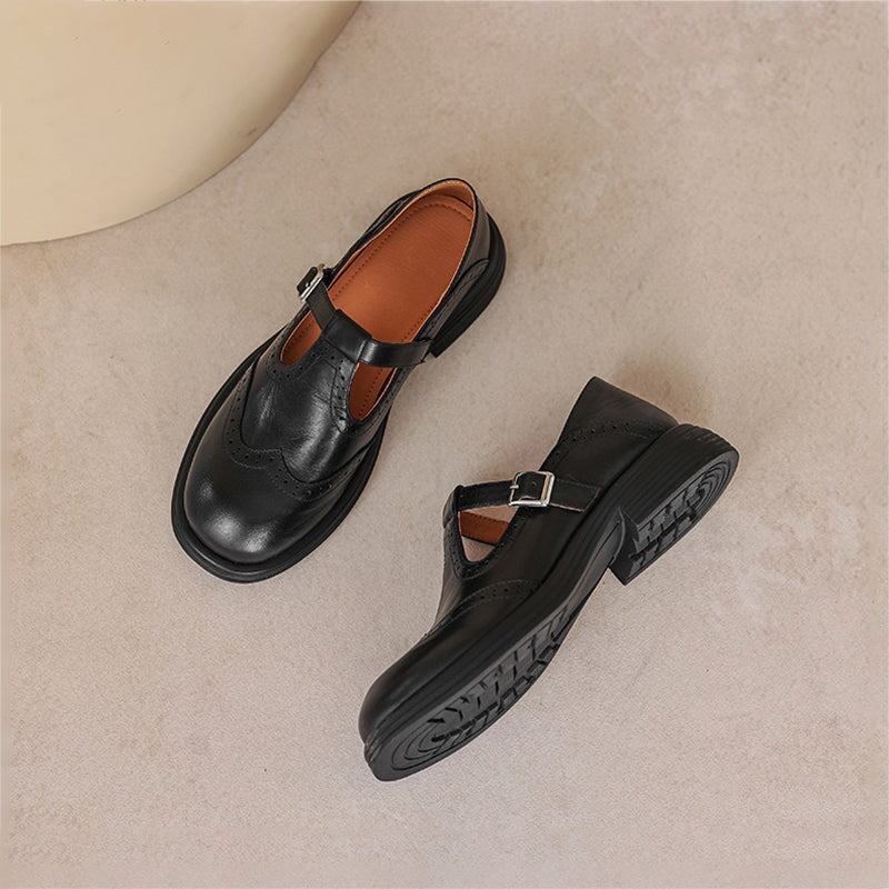 Mattea™ | Elegant Mary Janes Made Of Leather - Maison Léa &amp; Lou