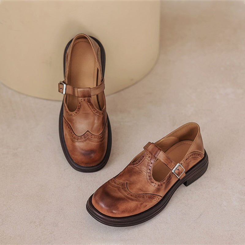 Mattea™ | Elegant Mary Janes Made Of Leather - Maison Léa & Lou