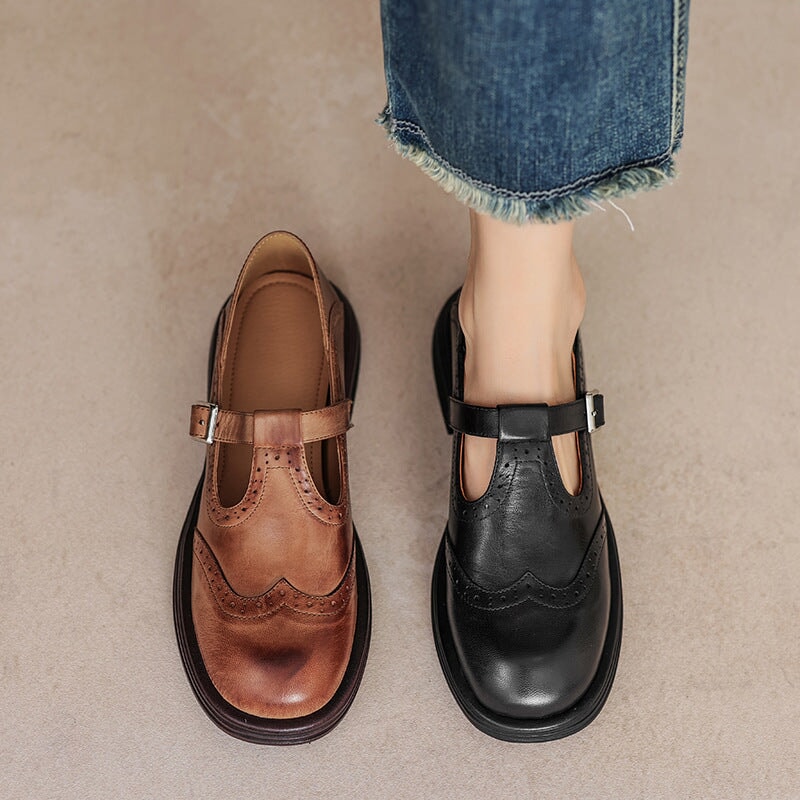 Mattea™ | Elegant Mary Janes Made Of Leather - Maison Léa &amp; Lou