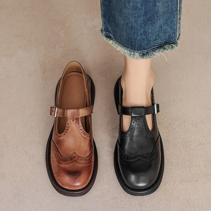 Mattea™ | Elegant Mary Janes Made Of Leather - Maison Léa &amp; Lou