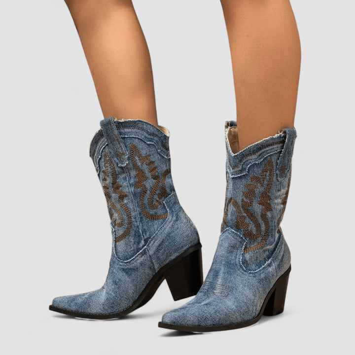 Selena – Orthopedic Denim Ankle Boots - Maison Léa &amp; Lou
