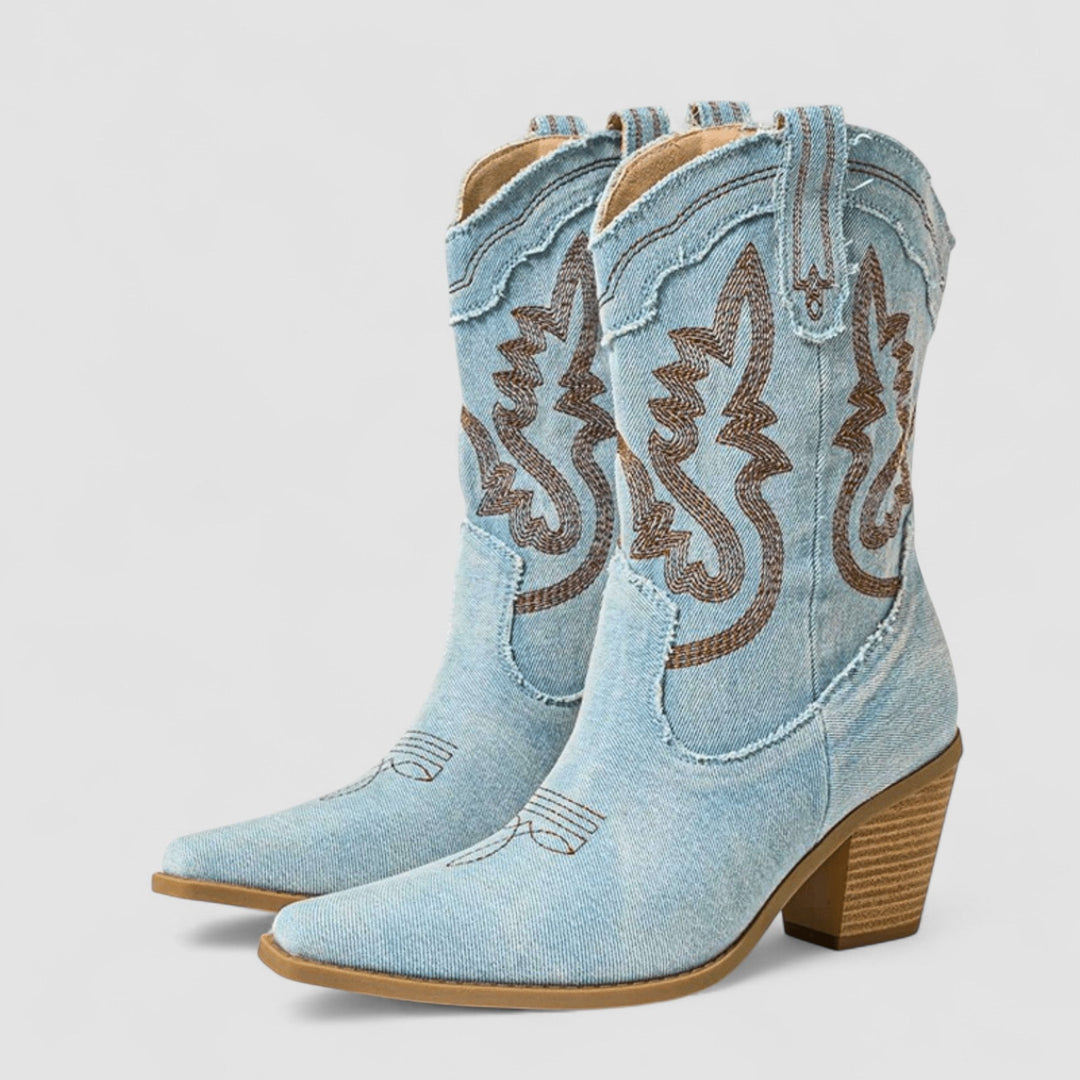 Selena – Orthopedic Denim Ankle Boots - Maison Léa &amp; Lou