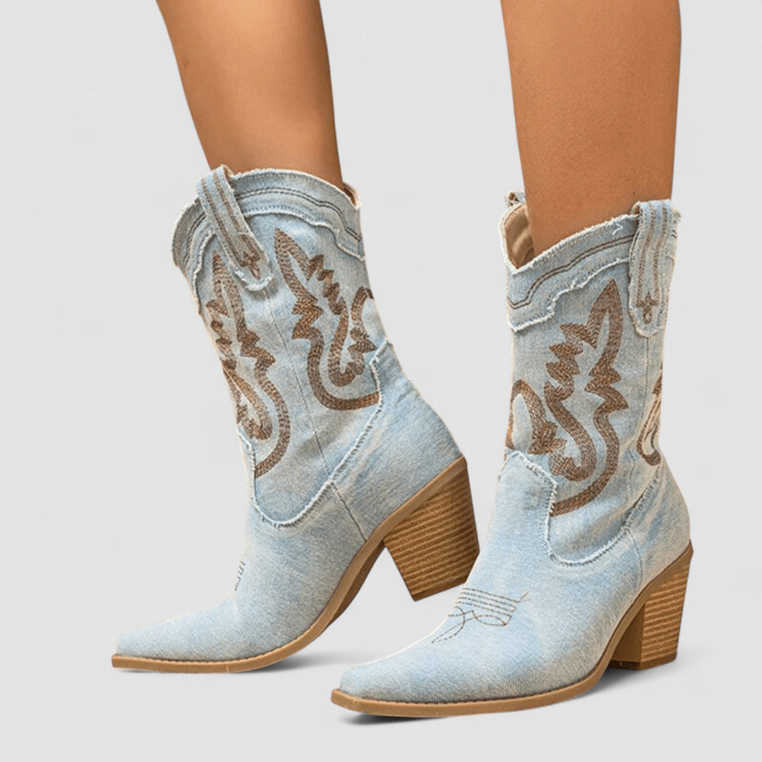 Selena – Orthopedic Denim Ankle Boots - Maison Léa &amp; Lou