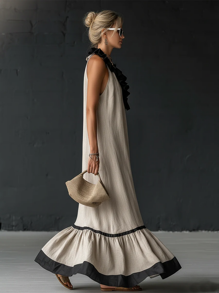 Nathalie™ | long dress with ruffles - Maison Léa &amp; Lou