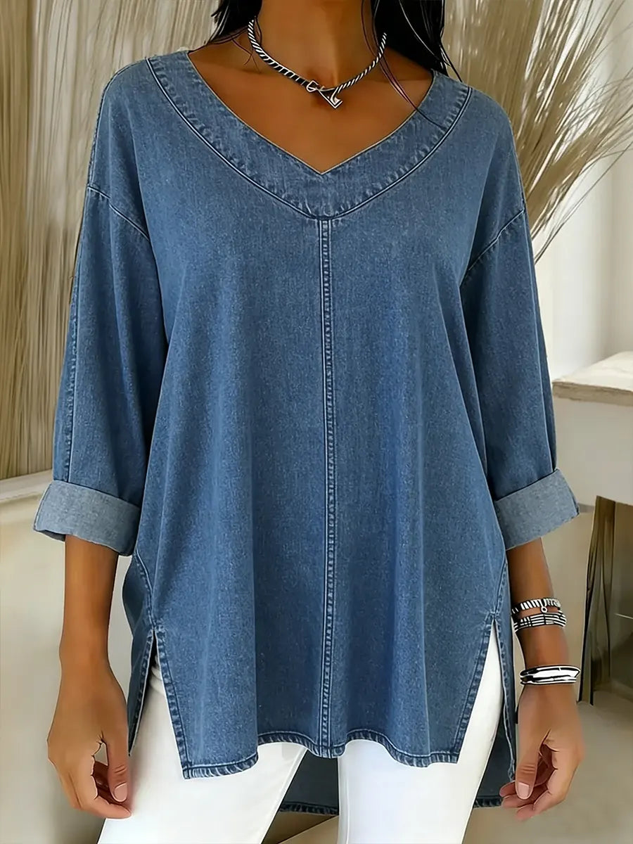 Salia™ | Stylish Denim Top - Maison Léa &amp; Lou