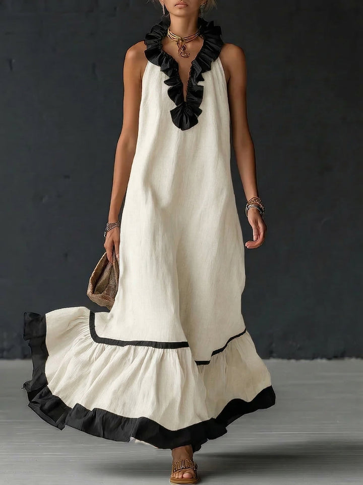 Nathalie™ | long dress with ruffles - Maison Léa &amp; Lou